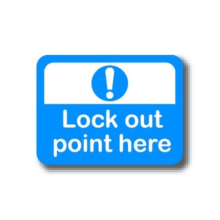 Ergomat 24in x 18in RECTANGLE SIGNS - Lock Out Point Here DSV-SIGN 432 #2022 -UEN